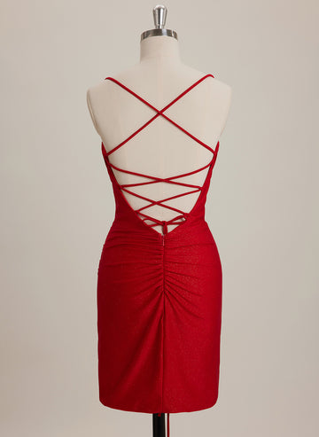 Sheath/Column Sweetheart Short Mini Dress With Pleated